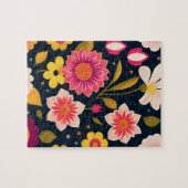 Puzzle Motif Floral Avec Fleurs Colorées (Horizontal)
