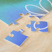 Puzzle Motif floral bleu et vert (Côté)