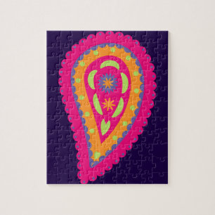 Puzzle Motif Floral Boho Rose