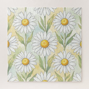 Puzzle Motif floral de marguerite blanche joyeuse