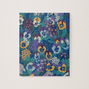 Puzzle Motif floral de pensée vintage Jardin de campagn