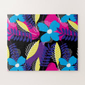 Puzzle Motif floral et point chic avec Feuilles (Horizontal)