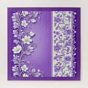 Puzzle Motif floral Lilac-pourpre
