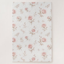 Motif Floral Rose Poussiéreux de Style Rétro Puzzl