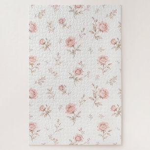 Puzzle Motif Floral Rose Poussiéreux de Style Rétro Puzzl