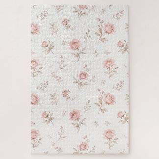 Puzzle Motif Floral Rose Poussiéreux de Style Rétro Puzzl