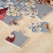 Puzzle Motif floral, style Art nouveau. (Côté)
