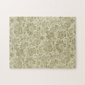 Puzzle Motif Floral Vert Sage Antique Damas (Horizontal)