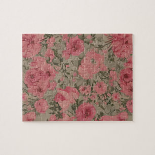 Puzzle Motif floral vintage avec fleurs de couleurs paste
