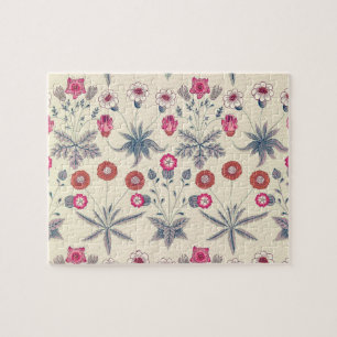 Puzzle Motif floral William Morris Daisy rouge orange