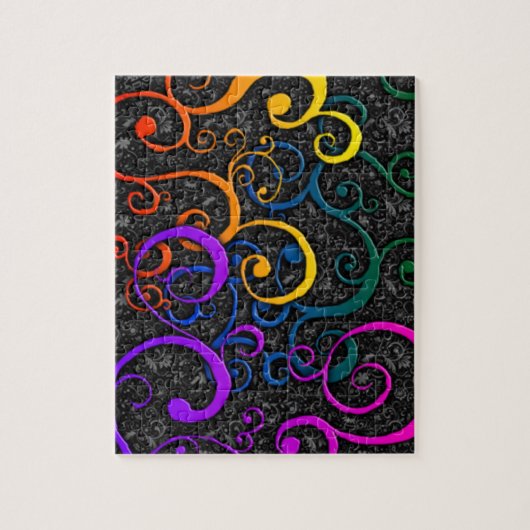 Puzzle Motif flurish coloré avec boîte cadeau (Vertical)