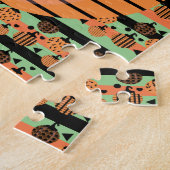 Puzzle Motif géométrique Citrouille Halloween (Côté)