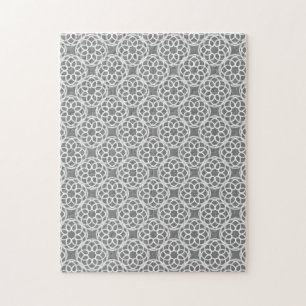 Puzzle Motif géométrique gris blanc sans couture