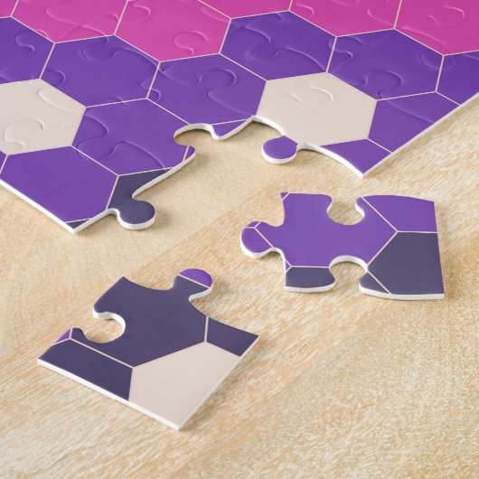 Puzzle Motif géométrique Hexagon arc-en-ciel lumineux (Côté)