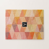 Puzzle Motif géométrique Triangle doux | Monogrammé (Horizontal)