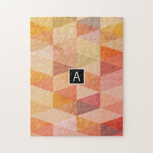 Puzzle Motif géométrique Triangle doux | Monogrammé (Vertical)