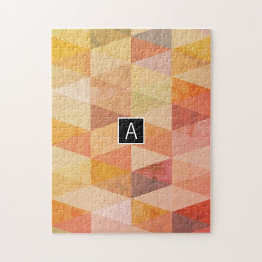 Puzzle Motif géométrique Triangle souple | Monogramme (Vertical)