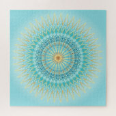 Puzzle Motif géométrique Turquoise Gold Mandala (Horizontal)