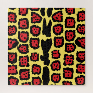 Puzzle Motif Jaguar en Orange Sanguine sur Crème de Citro