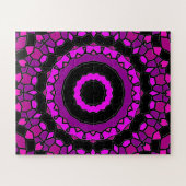 Puzzle Motif kaléidoscope rose et noir (Horizontal)