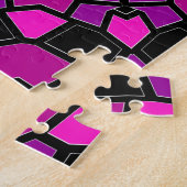 Puzzle Motif kaléidoscope rose et noir (Côté)