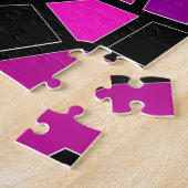 Puzzle Motif kaléidoscope rose et noir (Côté)