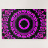 Puzzle Motif kaléidoscope rose et noir (Horizontal)