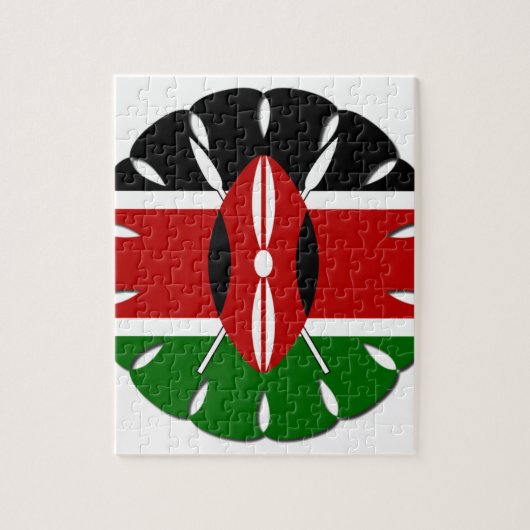 Puzzle Motif kenyan rond : un symbole national (Vertical)