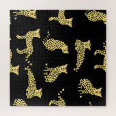Puzzle Motif léopard : Arrière - plan noir Cheetah (Horizontal)