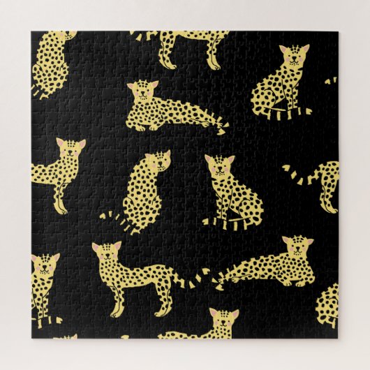 Puzzle Motif léopard : Arrière - plan noir Cheetah (Vertical)