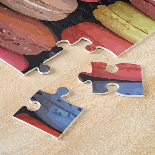 Puzzle Motif Macaron français coloré (Côté)