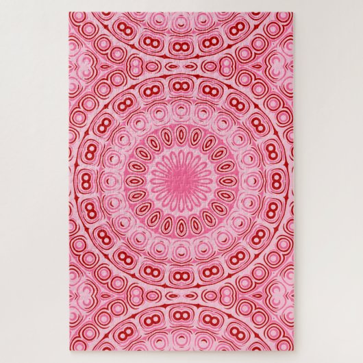 Puzzle Motif Mandala Rouge et Rose (Vertical)