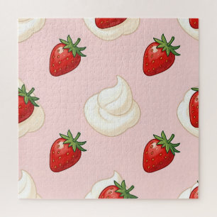 Puzzle Motif mignon de crème fouettée aux fraises