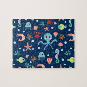Puzzle Motif mignon de vie marine de l'océan