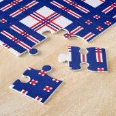 Puzzle Motif Mod Plaid Rouge Blanc Bleu (Côté)