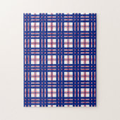 Puzzle Motif Mod Plaid Rouge Blanc Bleu (Vertical)