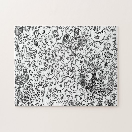Puzzle Motif moderne Boho noir et blanc (Horizontal)