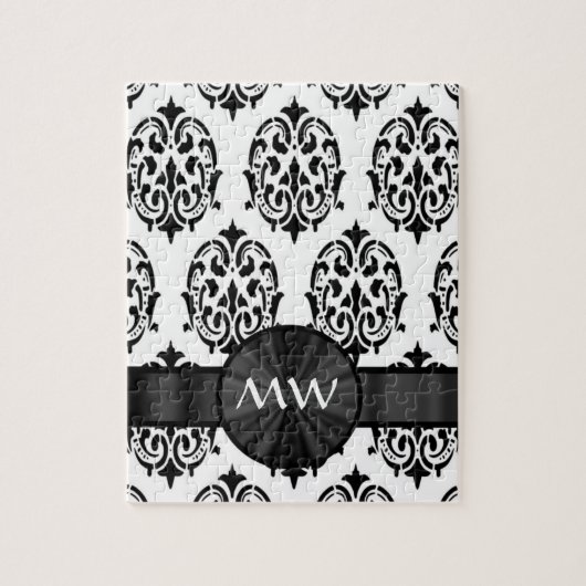 Puzzle Motif noir et blanc de damassé (Vertical)