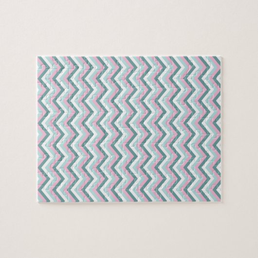 Puzzle Motif Ocean Mist Chevron (Horizontal)