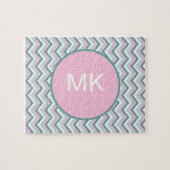 Puzzle Motif Ocean Mist Chevron (Horizontal)