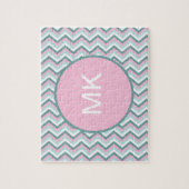 Puzzle Motif Ocean Mist Chevron (Vertical)
