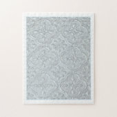 Puzzle Motif Pastel Blue Flowers (Vertical)