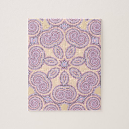 Puzzle Motif Pastel Pink & Purple Kaleidoscope (Vertical)