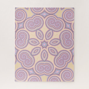 Puzzle Motif Pastel Pink & Purple Kaleidoscope