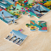 Puzzle Motif patchwork d'oiseaux (Côté)