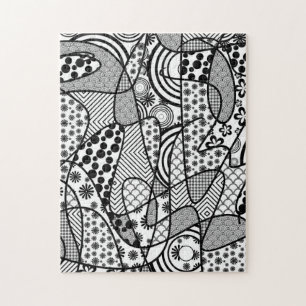 Puzzle Motif Patchwork Noir & Blanc 02