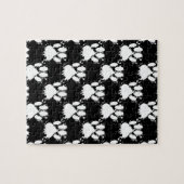Puzzle Motif Paw Chien Blanc Avec Paint Splatter (Horizontal)