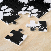 Puzzle Motif Paw Chien Blanc Avec Paint Splatter (Côté)