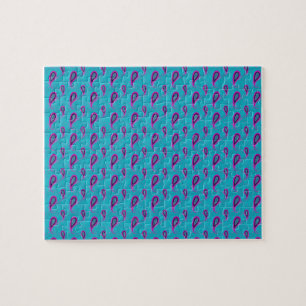 Puzzle Motif Peacock et Magenta Paisley
