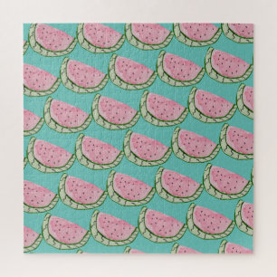 Puzzle Motif peint de pastèque à l'aquarelle avec griboui